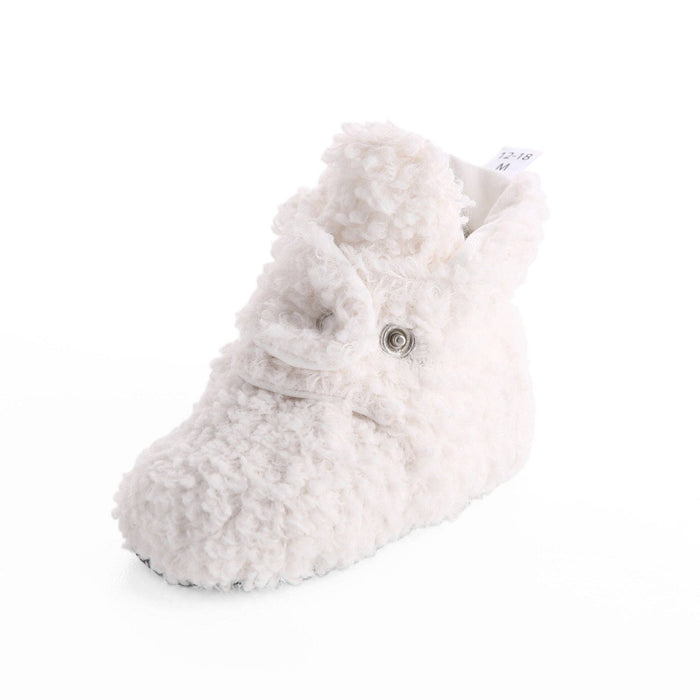 Organic Cotton Fuzzy Booties - White