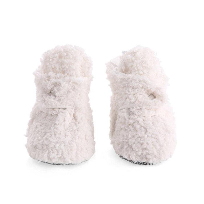 Organic Cotton Fuzzy Booties - White
