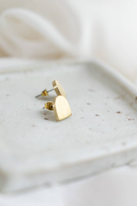 Matte Brass Arch Earrings