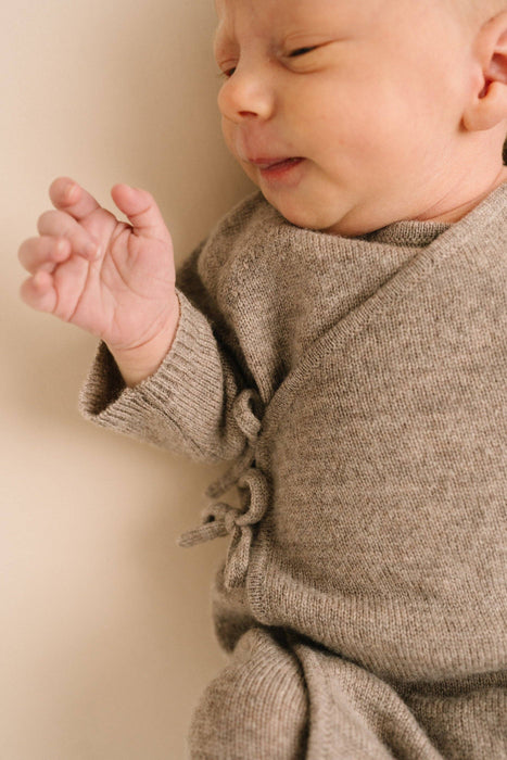 Taupe Wool Kimono Romper
