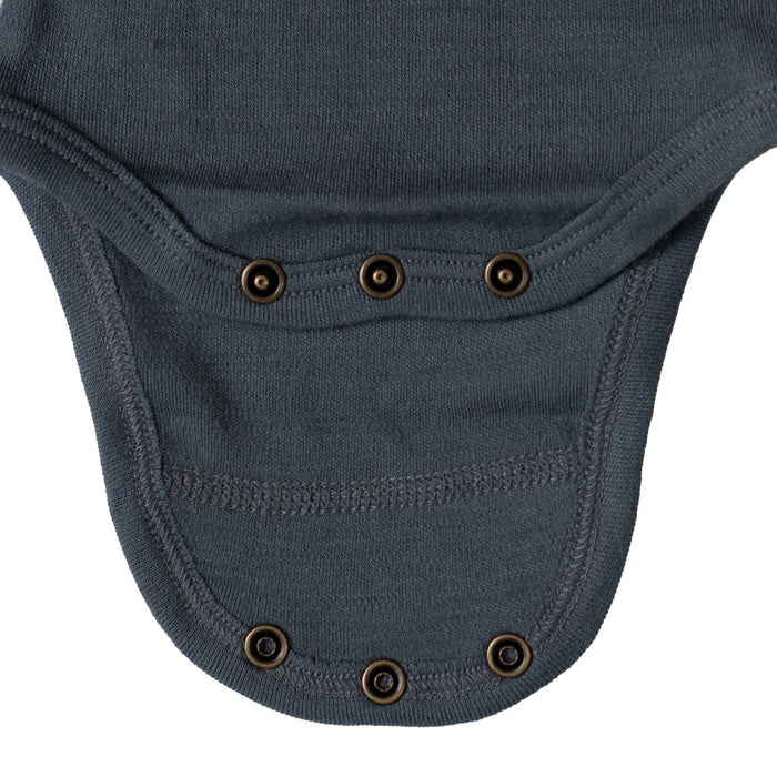 Short Sleeve Wool Bodysuit - Stormy Weather