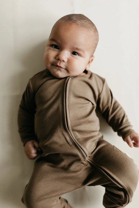 Pima Cotton Zipper Romper - Cub
