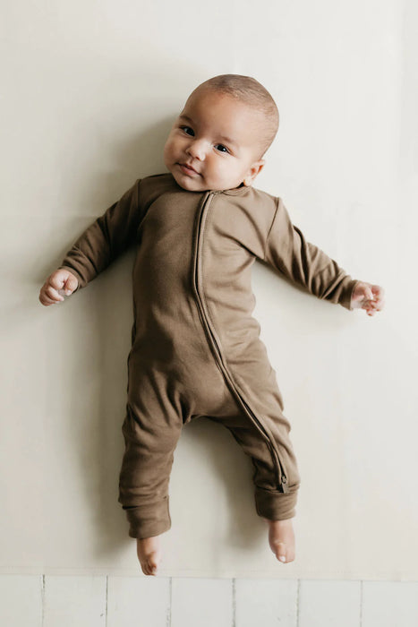 Pima Cotton Zipper Romper - Cub