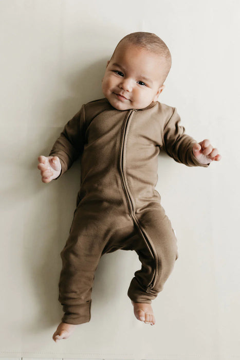 Pima Cotton Zipper Romper - Cub