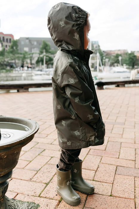 Avery Rain Jacket - Turtle Dark Olive