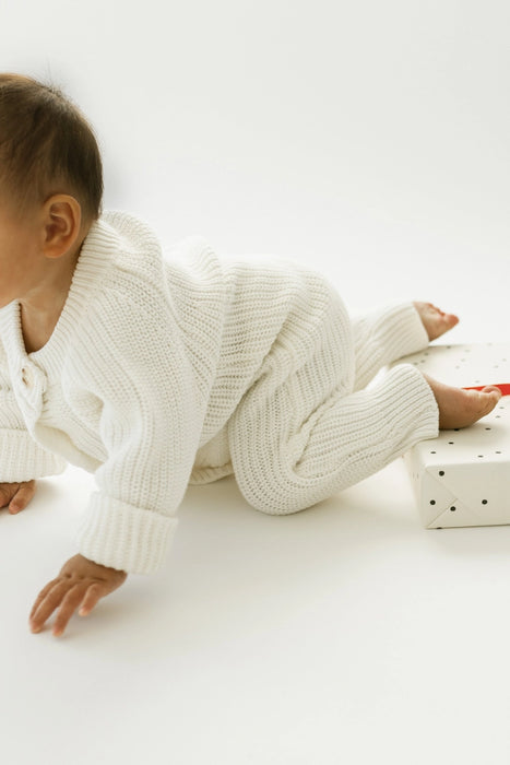 Chunky Knit Playsuit - Powder