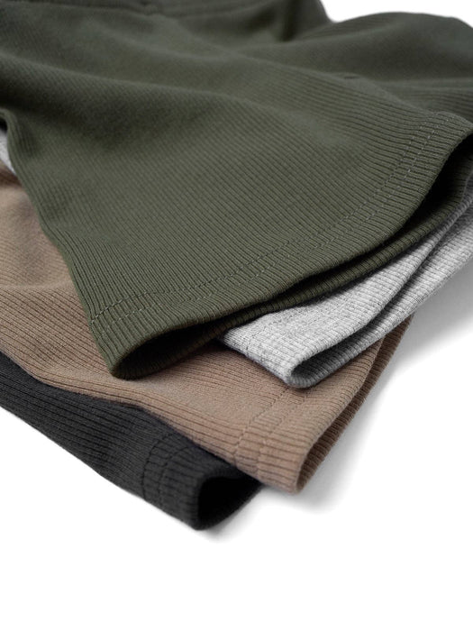 Ribbed Biker Short - Taupe