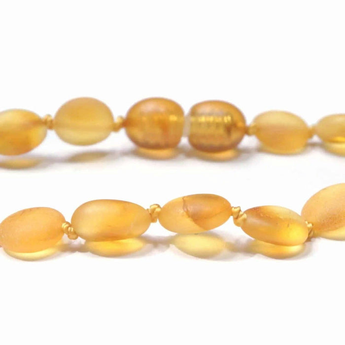 Baby/Child Amber Bracelet - Raw Oval Beads - Honey