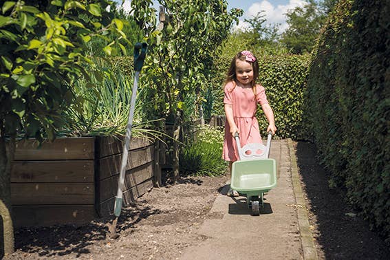 Green Garden Wheelbarrow Recycled Materials Set