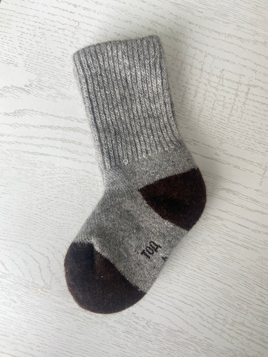 Children’s Thick Yak Wool Socks - Grey/Brown