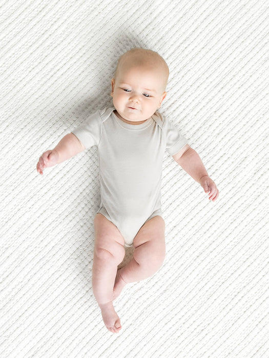Organic Baby Short Sleeve Classic Bodysuit - Stone
