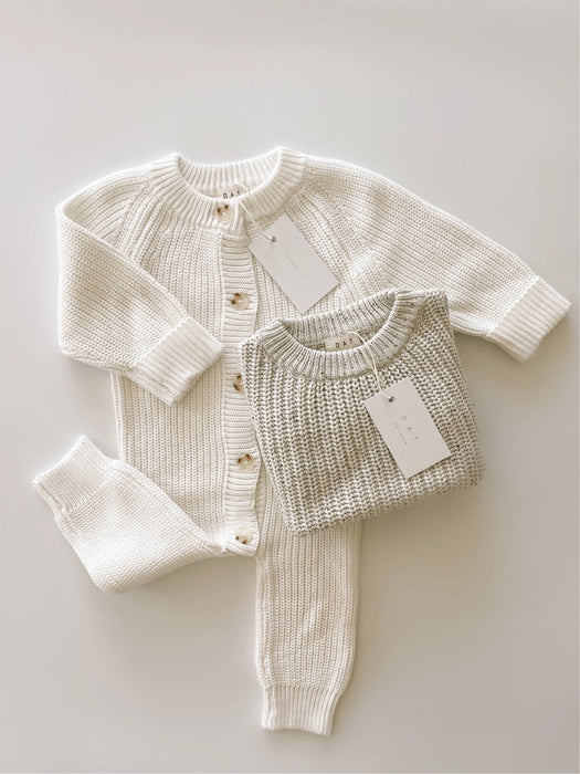 Chunky Knit Playsuit - Powder