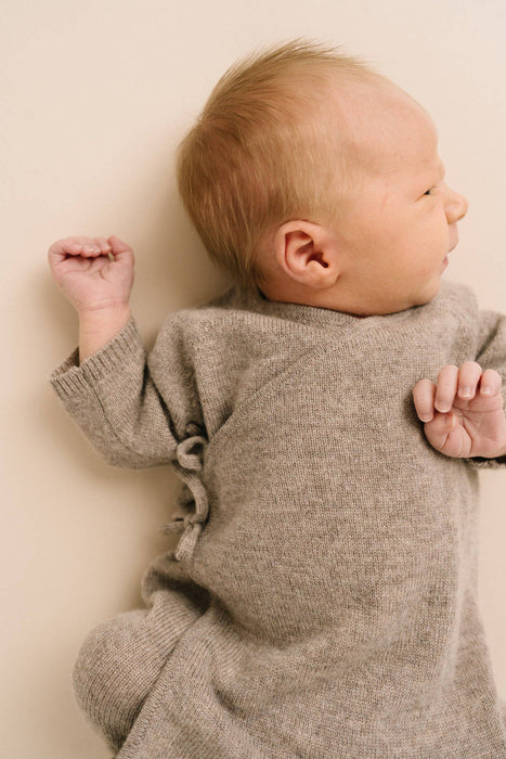 Taupe Wool Kimono Romper