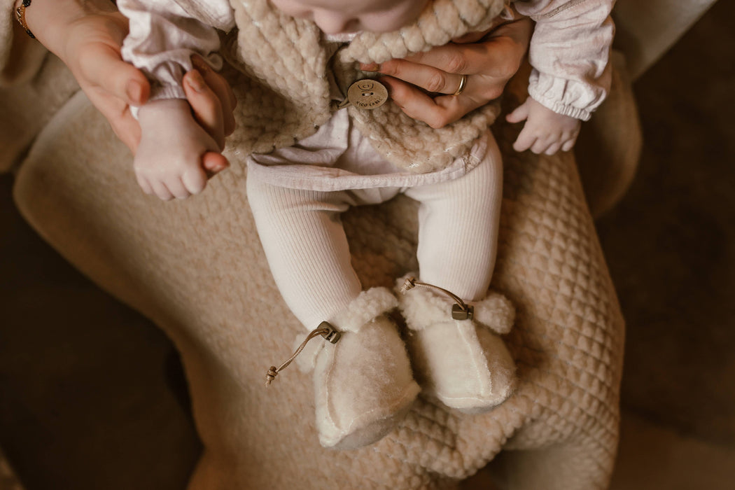 Merino Wool Baby Shoes - Natural
