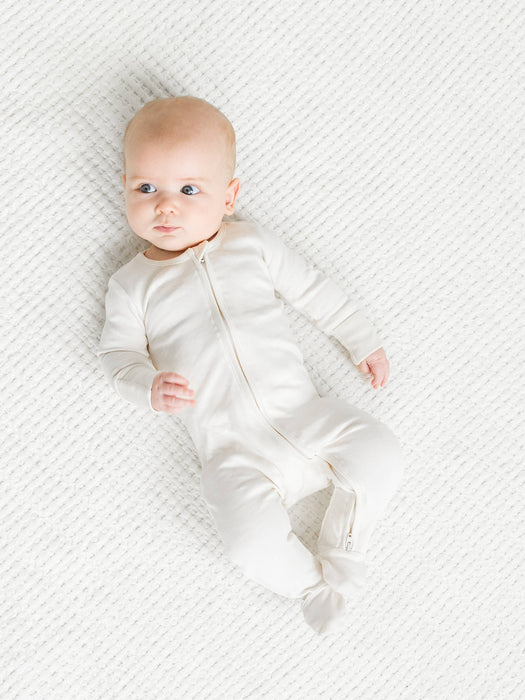 Organic Baby Peyton Zipper Sleeper - Ivory