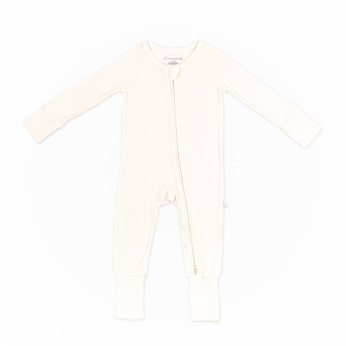 Bamboo Convertible Romper in Cloud Ribbed