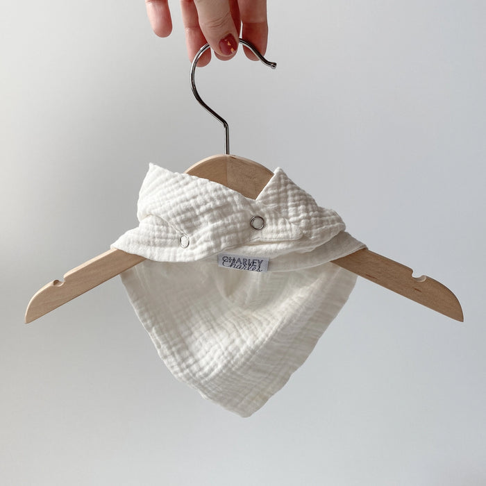 Cotton Muslin Bib - White