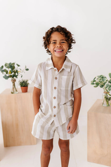 Green Costal Stripe | Boys Set