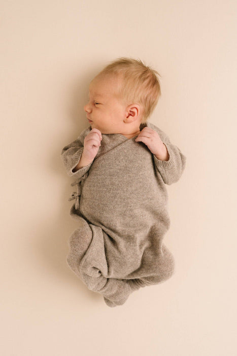 Taupe Wool Kimono Romper