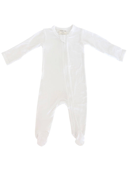 2-Way Zip Footie, White