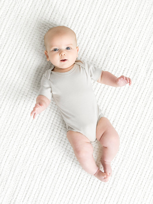 Organic Baby Short Sleeve Classic Bodysuit - Stone