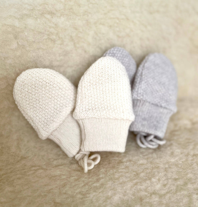 Merino Wool Knit Baby Mittens