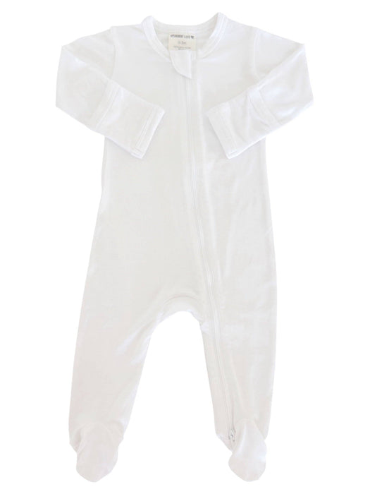 2-Way Zip Footie, White