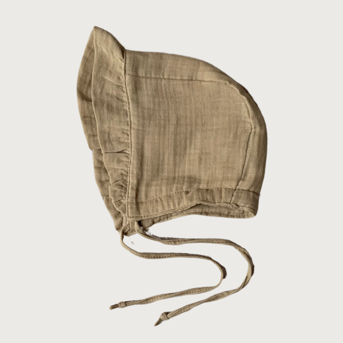 Organic Cotton Muslin Ruffled Bonnet