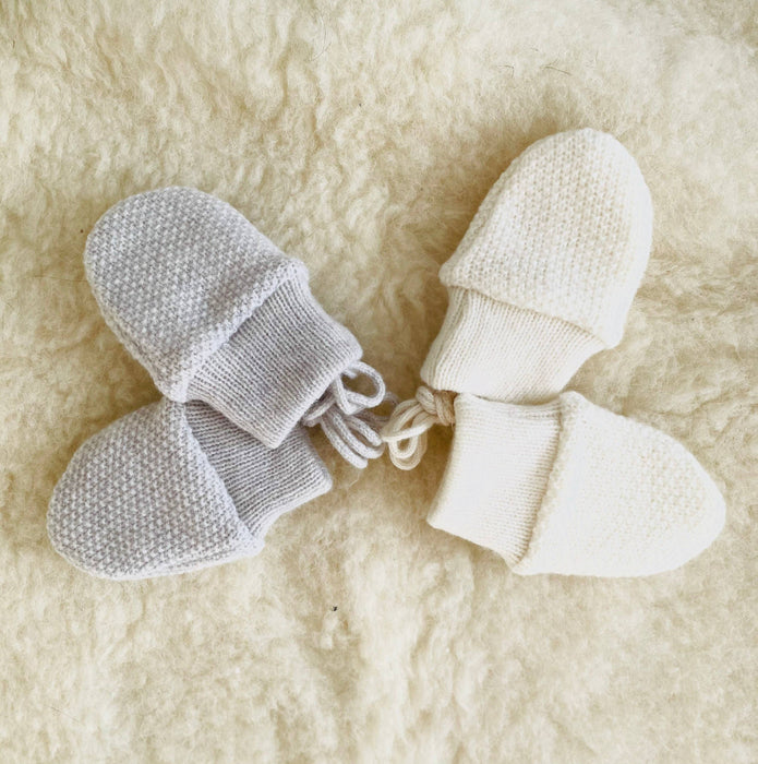 Merino Wool Knit Baby Mittens