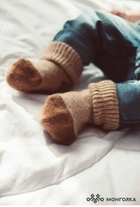 Children’s Thick Camel Wool Socks - Beige