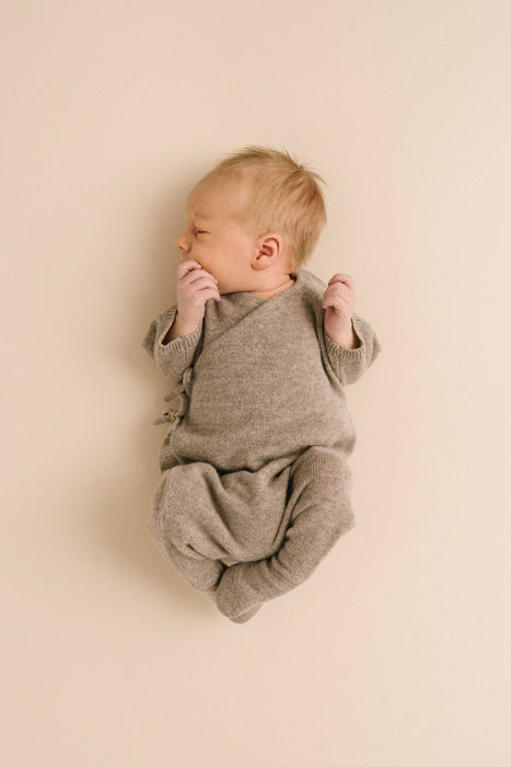 Taupe Wool Kimono Romper