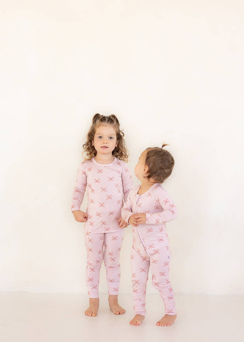Bows | Bamboo Zip Pajamas