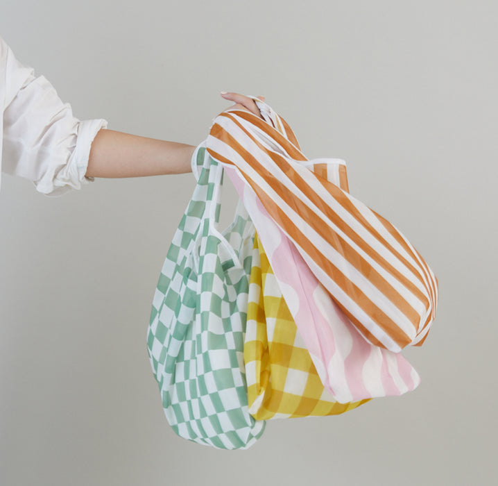 Yellow Gingham Recycled Market Bag