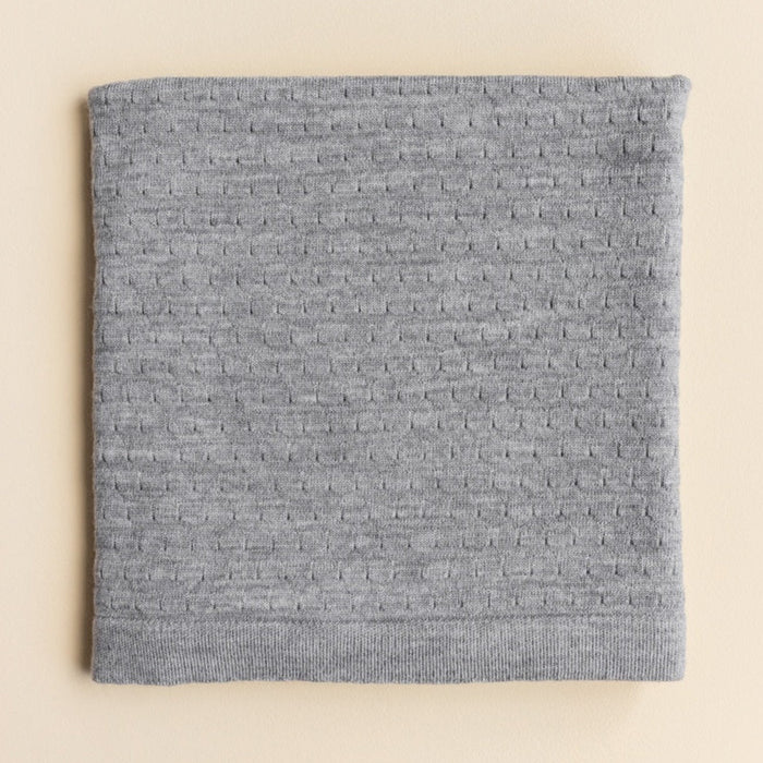 Frankie Merino Wool Blanket - Grey Melange