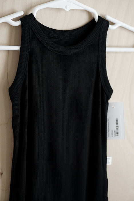 Ribbed Sleeveless Bodysuit- Black