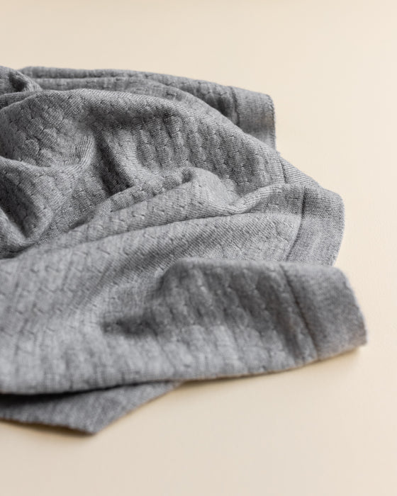 Frankie Merino Wool Blanket - Grey Melange