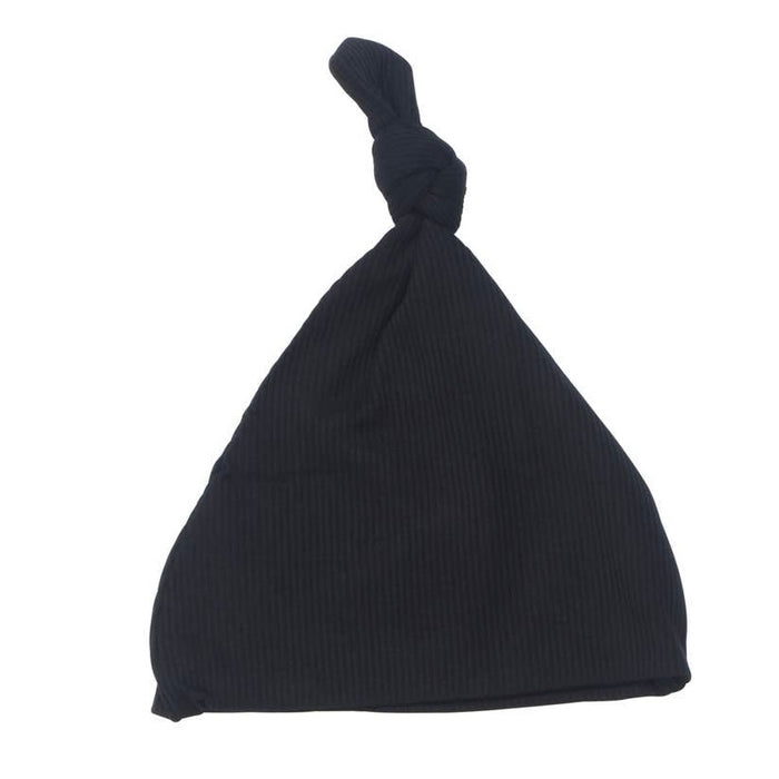 Black Ribbed Knotted Hat