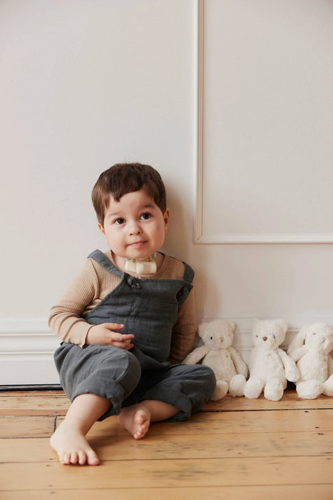 Organic Cotton Modal Long Sleeve Bodysuit - Caramel Marle