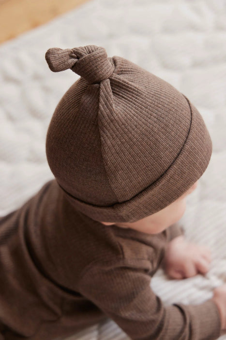 Organic Cotton Modal Marley Beanie - Cocoa Marle