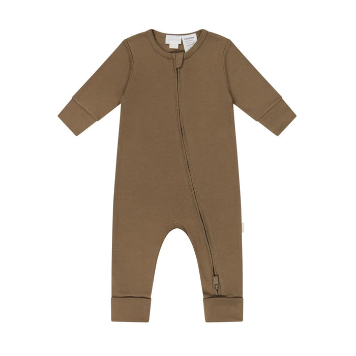 Pima Cotton Zipper Romper - Cub