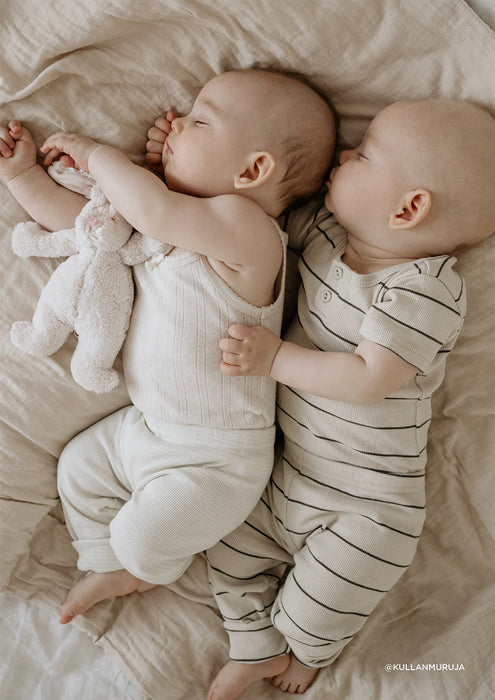 Organic Pointelle Singlet Bodysuit - Natural