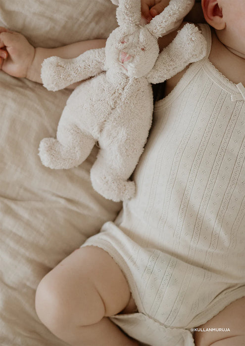 Organic Pointelle Singlet Bodysuit - Natural