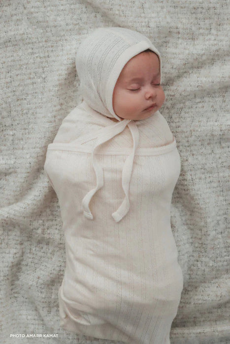 Organic Pointelle Baby Wrap - Natural