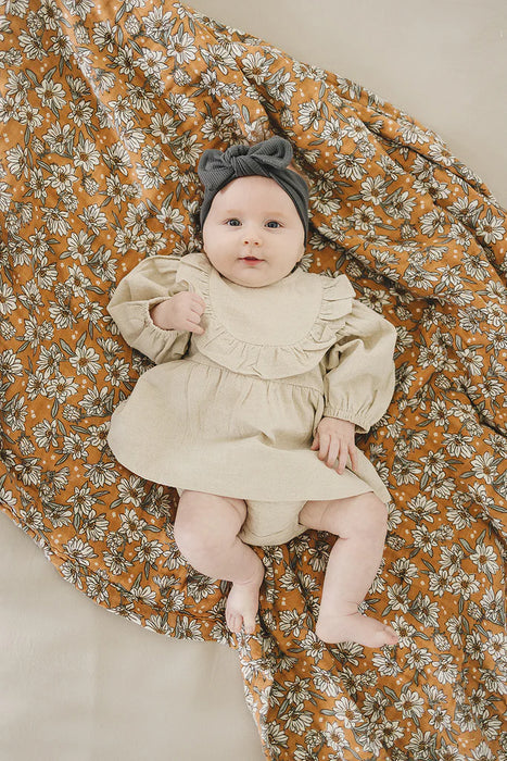 Linen Cotton Dress with Bloomers - Oatmeal