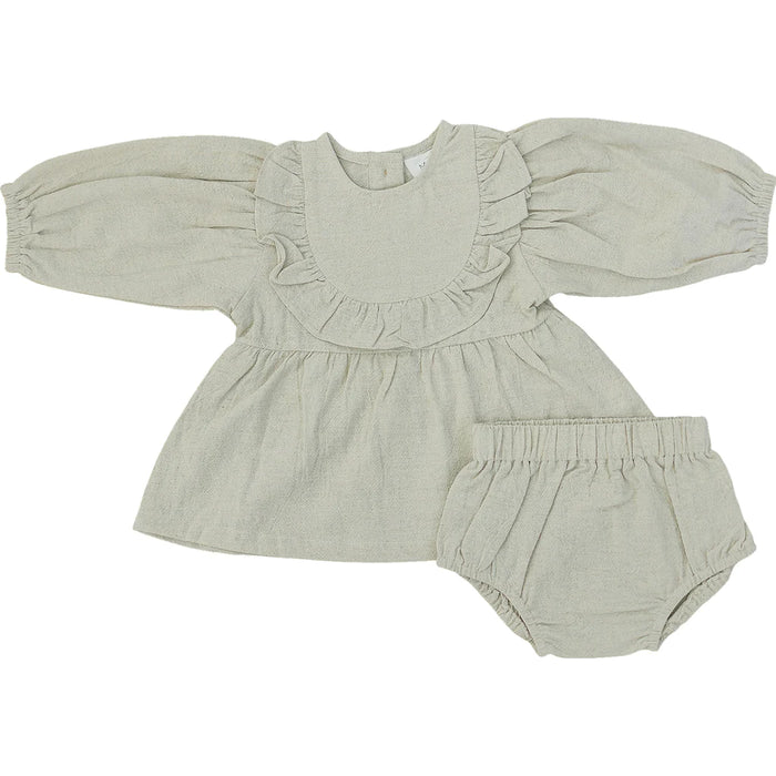 Linen Cotton Dress with Bloomers - Oatmeal