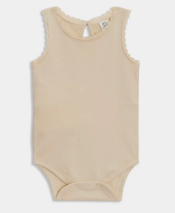 Luna Lace Organic Bodysuit - Clay