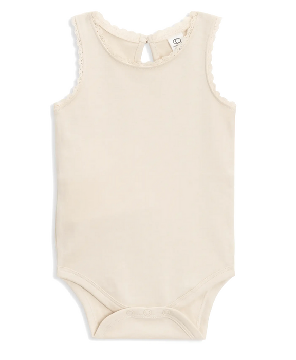 Luna Lace Organic Bodysuit - Natural