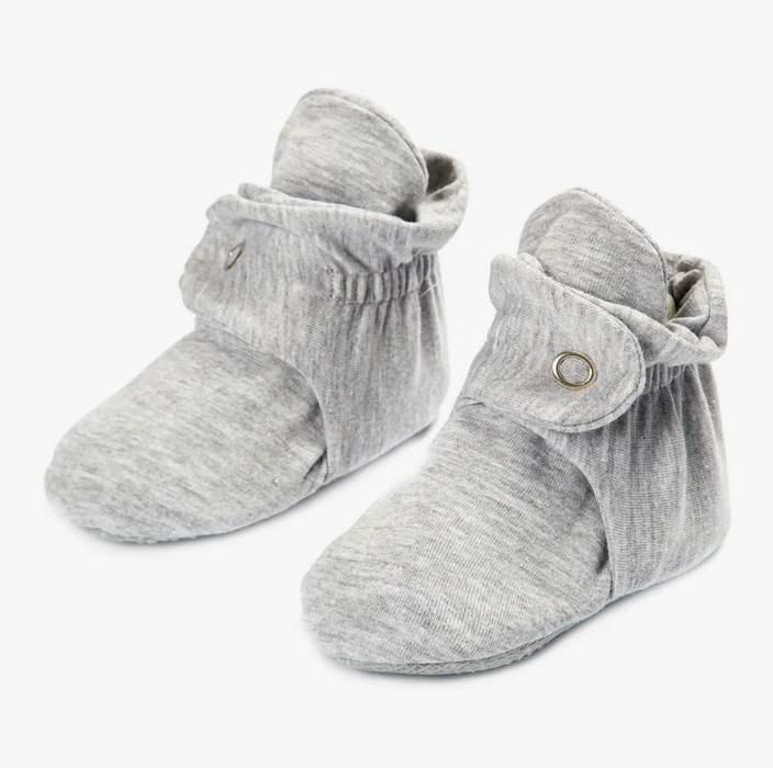 Organic Cotton Baby Booties - Grey