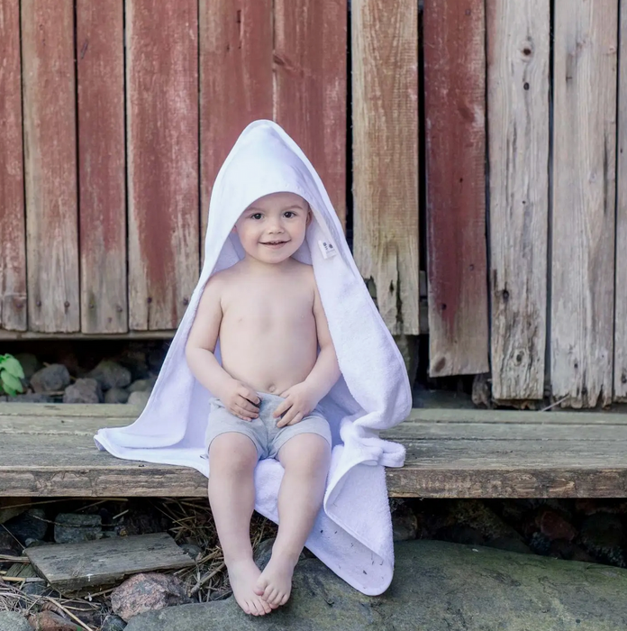 Hooded Organic Towel - Classic White