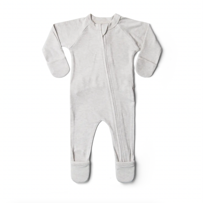 Viscose Bamboo + Organic Cotton Footie - Storm Gray
